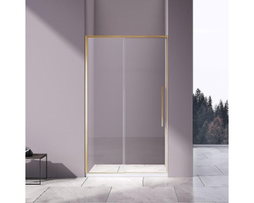 Душевая дверь Vincea Slim-N 120 VDS-4SN120CLG профиль Брашированное золото стекло прозрачное