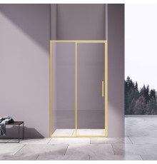 Душевая дверь Vincea Slim 120 VDP-4SL120CLG профиль Брашированное золото стекло прозрачное