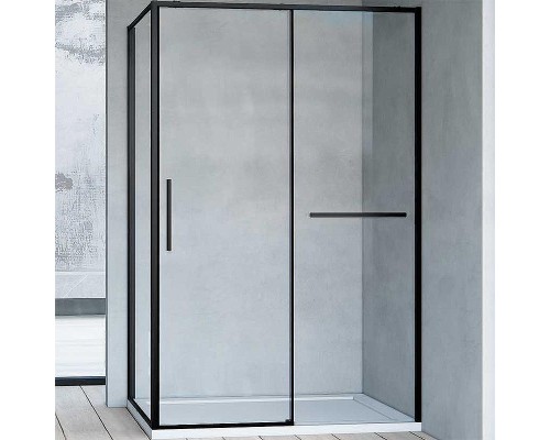 Душевой уголок Vincea Slim Soft 110х100 VSR-1SS1011CLB профиль Черный стекло прозрачное