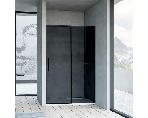 Душевая дверь Vincea Slim Soft 120 VDS-1SS120CGB профиль Черный стекло тонированное