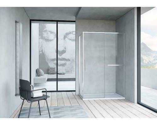 Душевой уголок Vincea Slim Soft 140x80 VSR-1SS8014CL профиль Хром стекло прозрачное