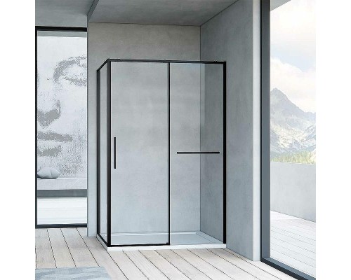 Душевой уголок Vincea Slim Soft 130x90 VSR-1SS9013CLB профиль Черный стекло прозрачное