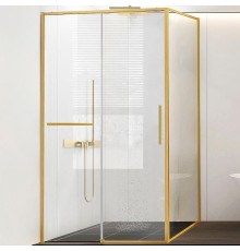 Душевой уголок Vincea Slim Soft 110x90 VSR-1SS9011CLG профиль Брашированное золото стекло прозрачное