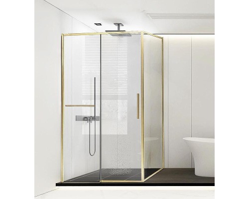 Душевой уголок Vincea Slim Soft 150x90 VSR-1SS9015CLG профиль Брашированное золото стекло прозрачное