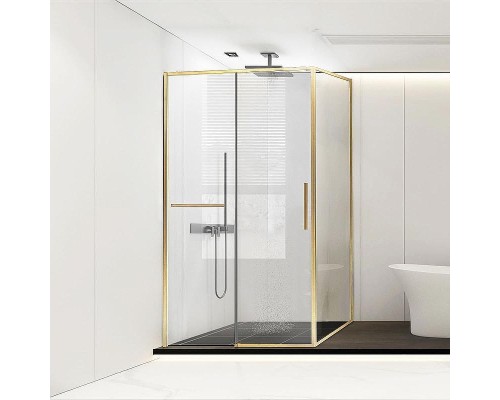 Душевой уголок Vincea Slim Soft 130x80 VSR-1SS8013CLG профиль Брашированное золото стекло прозрачное