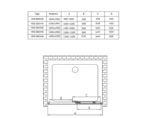 Душевая дверь Vincea Soft 100 VDS-3SO100CL профиль Хром стекло прозрачное