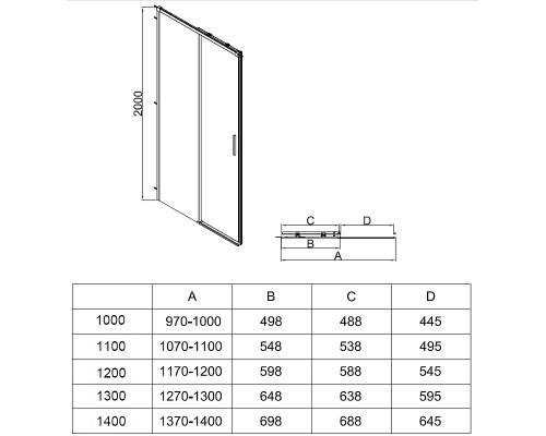 Душевой уголок Vincea Soft 2 140x80 VSR-3SO28014CL профиль Хром стекло прозрачное