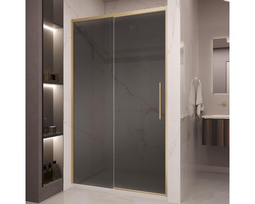 Душевая дверь Vincea Stella 120 VDS-1ST120CGG профиль цвет Брашированное золото стекло тонированное