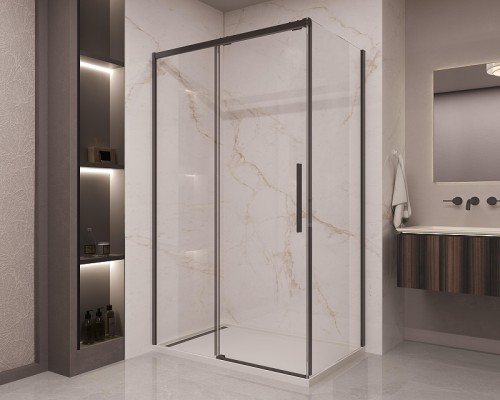 Душевой уголок Vincea Stella 130х100 VSR-1ST1013CLB профиль цвет Черный стекло прозрачное