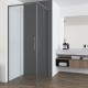 Душевой уголок Vincea Ultima 80х90 VSS-7UL8090CLGM профиль Вороненая сталь стекло прозрачное
