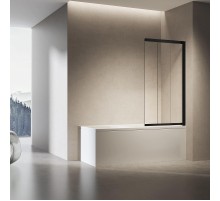 Шторка на ванну Vincea VSB-6E 90 VSB-6E900CLB-R профиль Черный стекло прозрачное