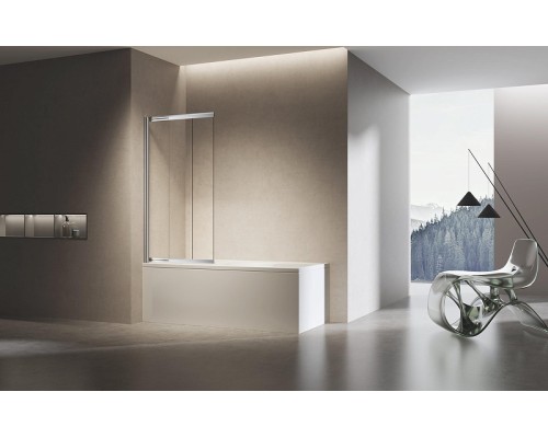 Шторка на ванну Vincea VSB-6E 90 VSB-6E900CL-L профиль Хром стекло прозрачное