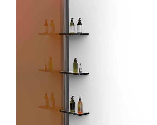 Душевая перегородка Vincea Walk-In 100 VSW-1HWS100GSGM профиль Вороненая сталь стекло янтарь