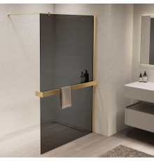 Душевая перегородка Vincea Walk in 100 VSW-1HR100CGG профиль цвет Матовый золотой стекло тонированное