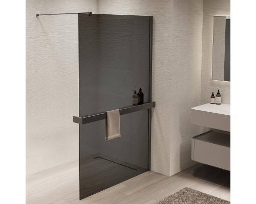 Душевая перегородка Vincea Walk in 110 VSW-1HR110CGGM профиль цвет Вороненая сталь стекло тонированное