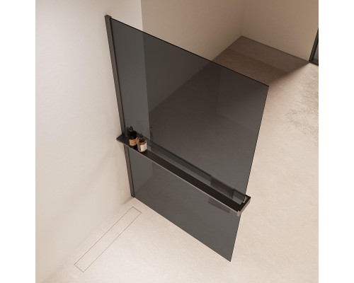 Душевая перегородка Vincea Walk in 110 VSW-1HR110CGGM профиль цвет Вороненая сталь стекло тонированное