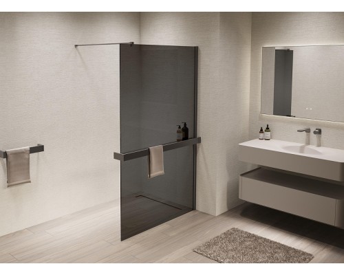 Душевая перегородка Vincea Walk in 110 VSW-1HR110CGGM профиль цвет Вороненая сталь стекло тонированное