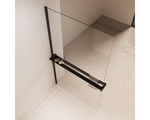 Душевая перегородка Vincea Walk in 110 VSW-1HR110CLB профиль цвет Черный стекло прозрачное