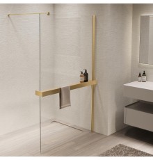 Душевая перегородка Vincea Walk in 110 VSW-1HR110CLG профиль цвет Матовый золотой стекло прозрачное