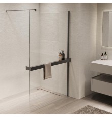 Душевая перегородка Vincea Walk in 110 VSW-1HR110CLGM профиль цвет Вороненая сталь стекло прозрачное