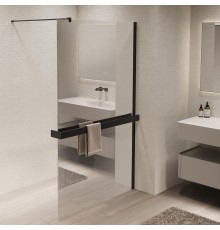 Душевая перегородка Vincea Walk in 100 VSW-1HR100MRB профиль цвет Черный стекло зеркальное