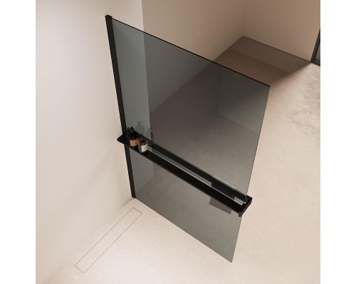 Душевая перегородка Vincea Walk in 90 VSW-1HR900MRB профиль цвет Черный стекло зеркальное