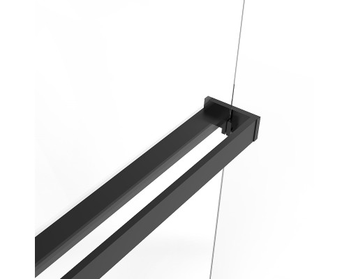 Душевая перегородка Vincea Walk in 90 VSW-1HR900MRB профиль цвет Черный стекло зеркальное