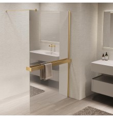 Душевая перегородка Vincea Walk in 100 VSW-1HR100MRG профиль цвет Матовый золотой стекло зеркальное