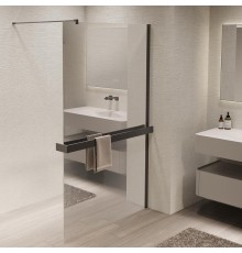 Душевая перегородка Vincea Walk in 100 VSW-1HR100MRGM профиль цвет Вороненая сталь стекло зеркальное