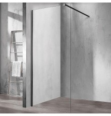 Душевая перегородка Vincea Walk-In 80 VSW-1H800CLB профиль Черный матовый стекло прозрачное