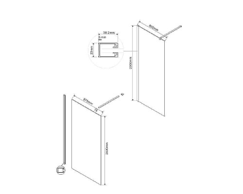 Душевая перегородка Vincea Walk-In 90 VSW-1H900CG профиль Хром стекло тонированное