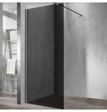 Душевая перегородка Vincea Walk-In 80 VSW-1H800CGGM профиль Вороненая сталь стекло тонированное