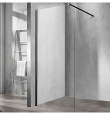 Душевая перегородка Vincea Walk-In 70 VSW-1H700CLB профиль Черный стекло прозрачное