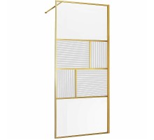 Душевая перегородка Vincea Walk-In 100 VSW-1HC100CFBG профиль Брашированное золото стекло прозрачное/рифленое