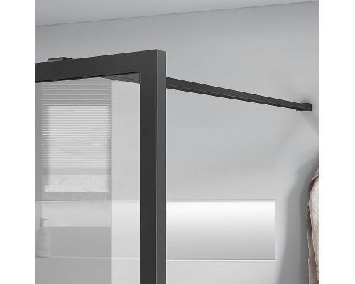 Душевая перегородка Vincea Walk-In 100 VSW-1HC100CFGM профиль Вороненая сталь стекло прозрачное/рифленое