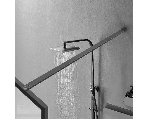 Душевая перегородка Vincea Walk-In 100 VSW-1HC100CFGM профиль Вороненая сталь стекло прозрачное/рифленое