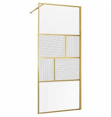 Душевая перегородка Vincea Walk-In 90 VSW-1HC900CFBG профиль Брашированное золото стекло прозрачное/рифленое