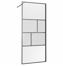 Душевая перегородка Vincea Walk-In 90 VSW-1HC900CFGM профиль Вороненая сталь стекло прозрачное/рифленое