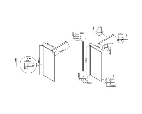Душевая перегородка Vincea Walk-In 100 VSW-1HS100CL профиль Хром стекло прозрачное