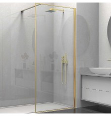 Душевая перегородка Vincea Walk-In 90 VSW-1HS900CLG профиль Брашированное золото прозрачное