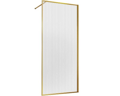 Душевая перегородка Vincea Walk-In 120 VSW-1HP120FLBG профиль Брашированное золото стекло рифленое