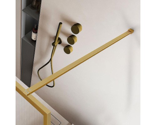 Душевая перегородка Vincea Walk-In 120 VSW-1HP120FLBG профиль Брашированное золото стекло рифленое