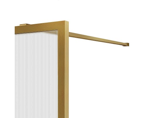 Душевая перегородка Vincea Walk-In 120 VSW-1HP120FLBG профиль Брашированное золото стекло рифленое