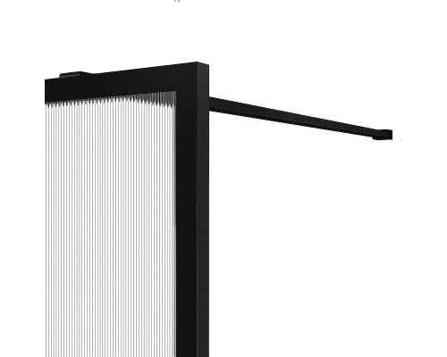 Душевая перегородка Vincea Walk-In 110 VSW-1HP110FLB профиль Черный матовый стекло рифленое