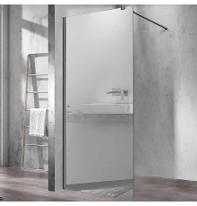 Душевая перегородка Vincea Walk-In 100 VSW-1H100MRGM профиль Вороненая сталь стекло зеркальное