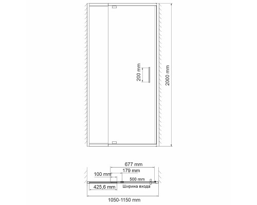 Душевая дверь WasserKRAFT Berkel 110 48P13 профиль Хром стекло прозрачное