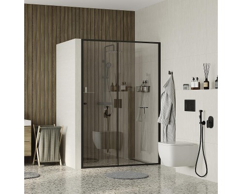 Душевая дверь WasserKRAFT Dill 120 61S05 профиль Черный матовый стекло прозрачное