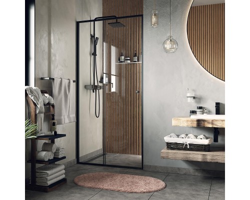 Душевая дверь WasserKRAFT Dill 110 61S13 профиль Черный матовый стекло прозрачное