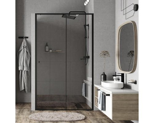 Душевая дверь WasserKRAFT Dill 110 61S13 профиль Черный матовый стекло прозрачное