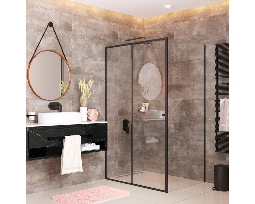 Душевой уголок WasserKRAFT Dill 110x80 61S14 профиль Черный матовый стекло прозрачное